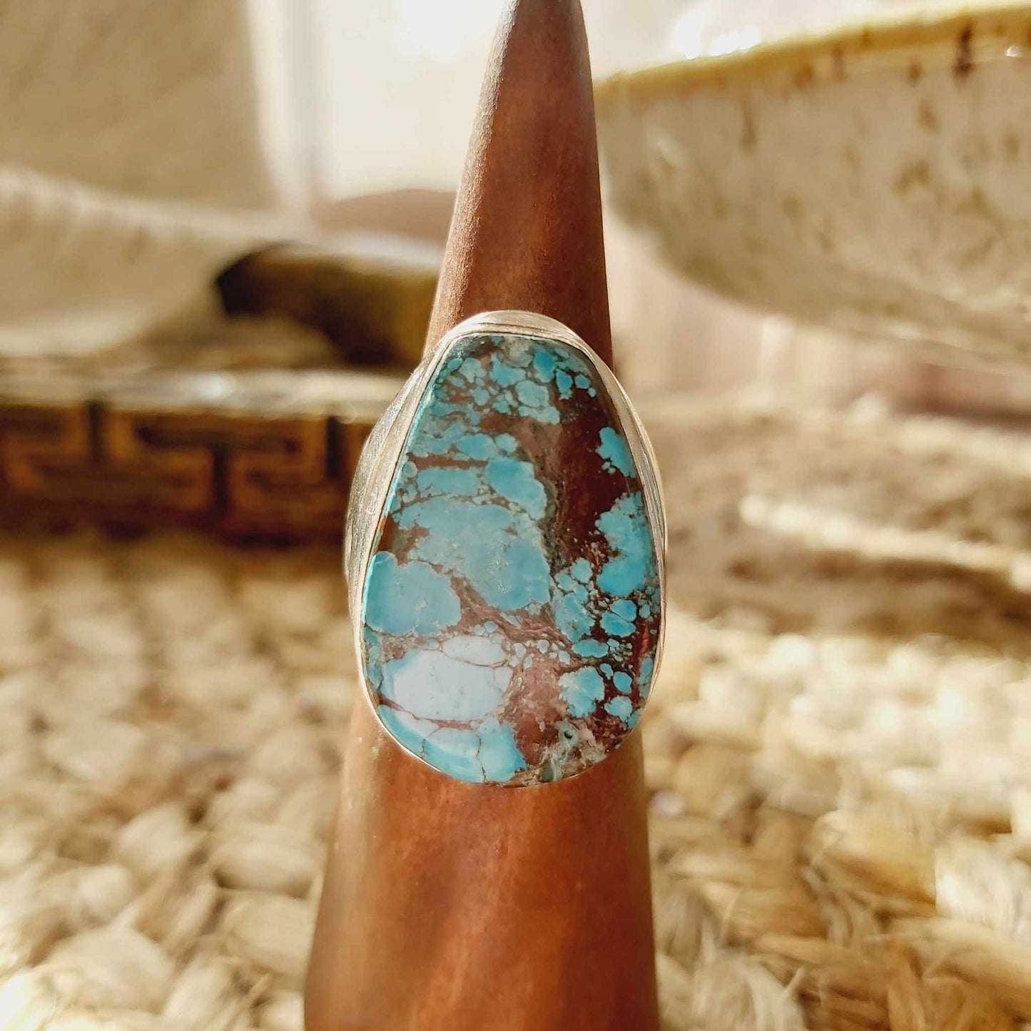 Turquoise Acceptance Gemstone Ring Size US 8 (E2378)