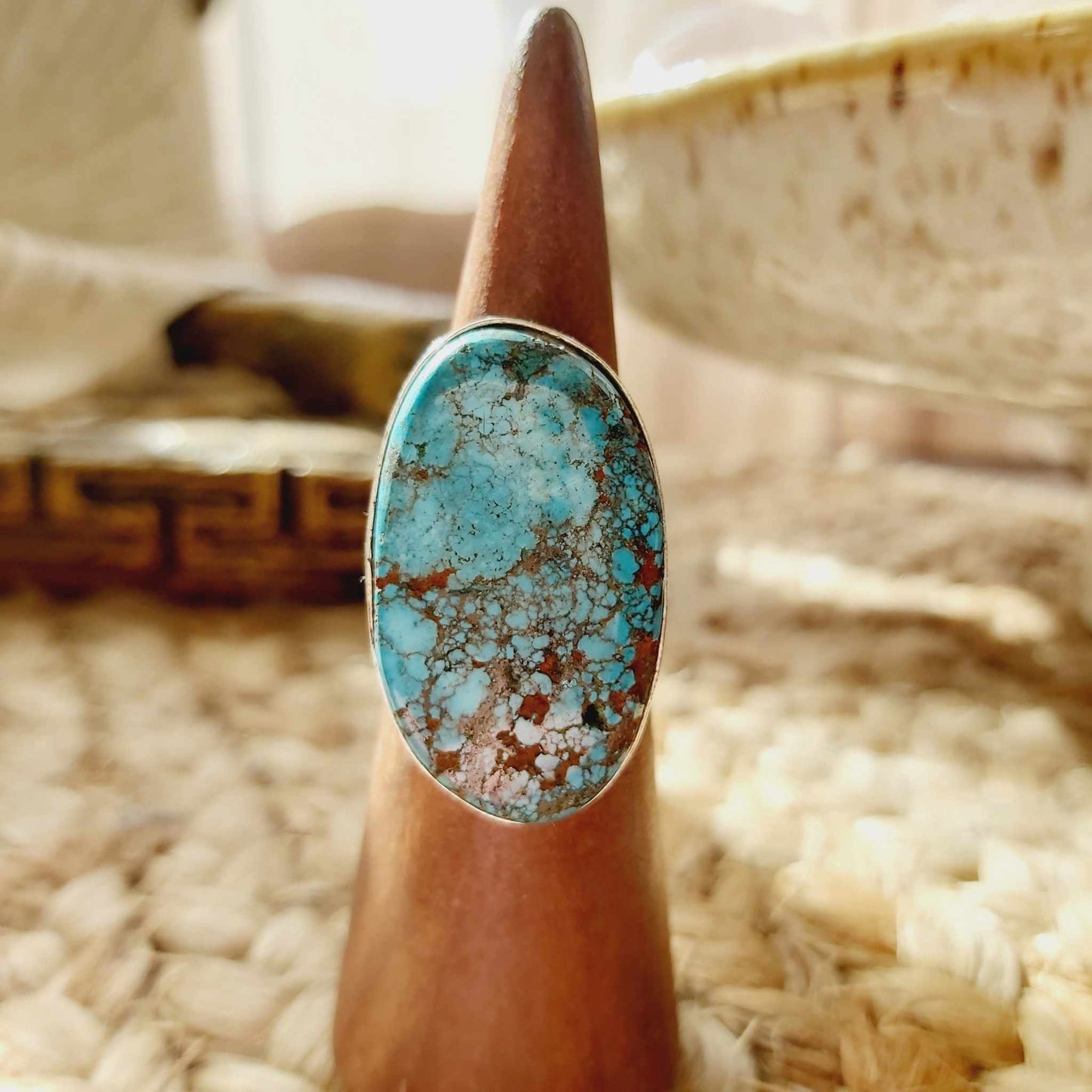 Turquoise Acceptance Gemstone Ring Size US 8 (E2379)