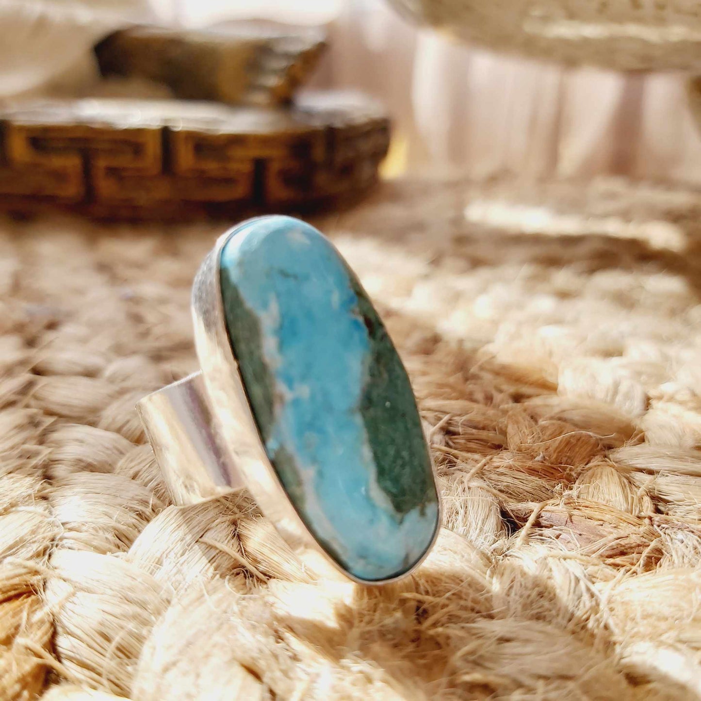 Turquoise Acceptance Gemstone Ring Size US 8.5 (E2393)