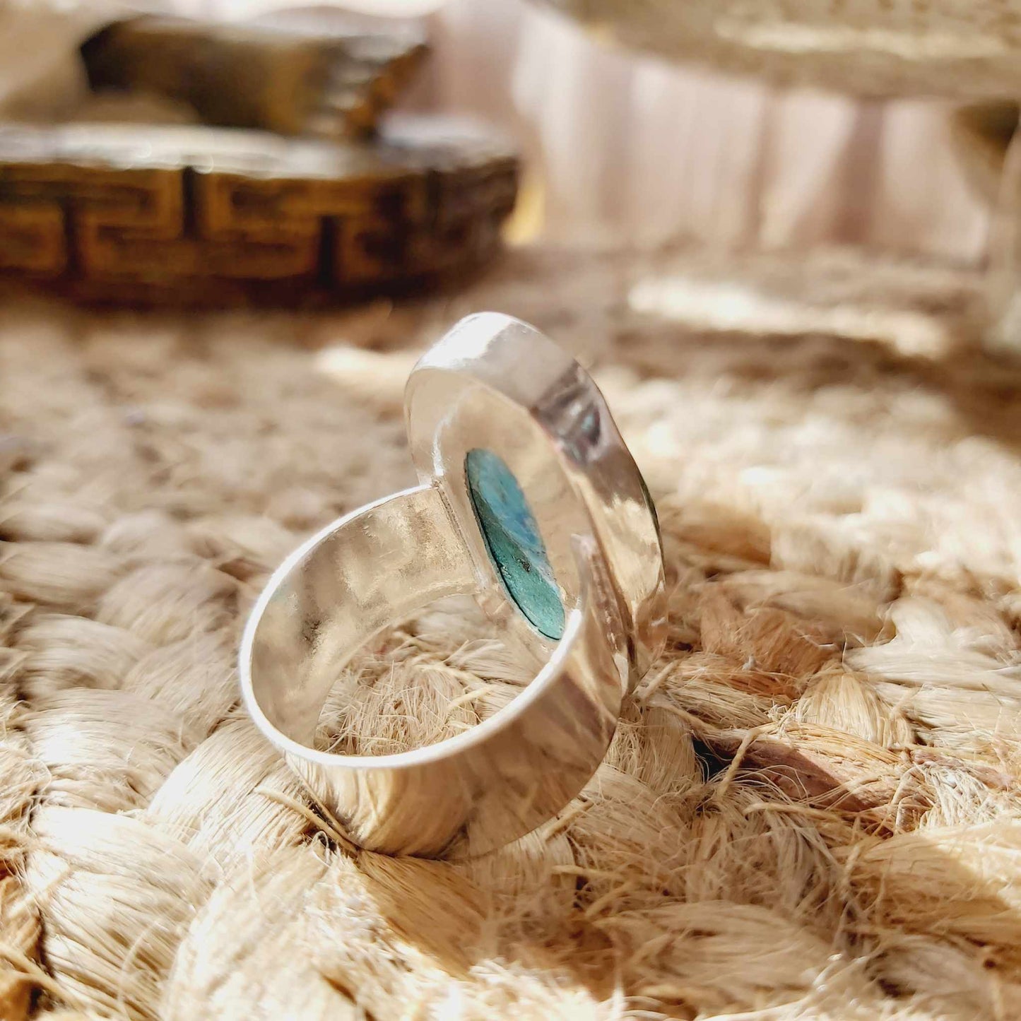 Turquoise Acceptance Gemstone Ring Size US 8.5 (E2393)