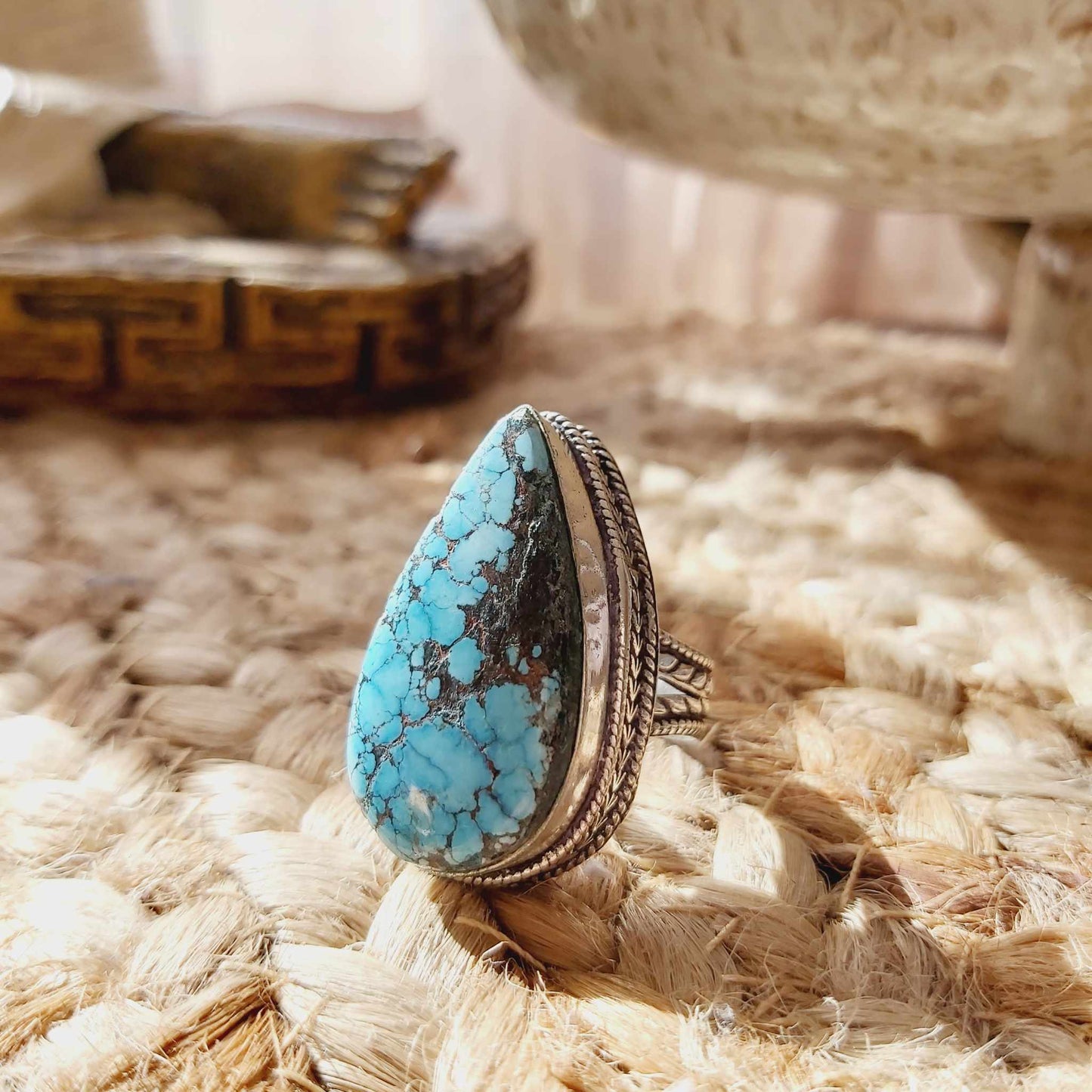 Turquoise Acceptance Gemstone Ring Size US 9.5 (E2400)