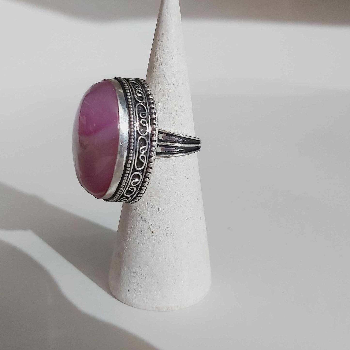 Agate Physical Wellbeing Gemstone Ring US 6 (E2402)