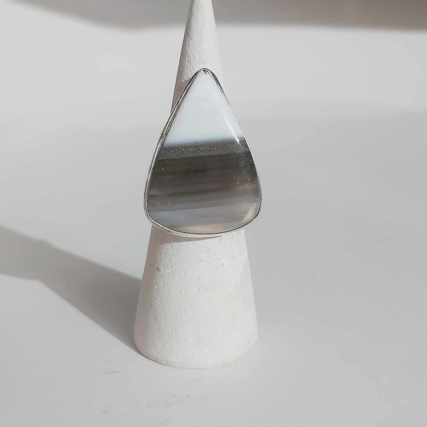 Agate Physical Wellbeing Gemstone Ring US 6.5 (E2406)