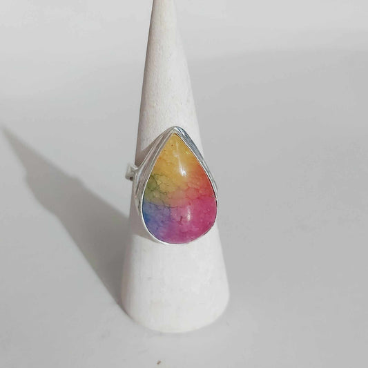 Agate Physical Wellbeing Gemstone Ring US 9 (E2419)