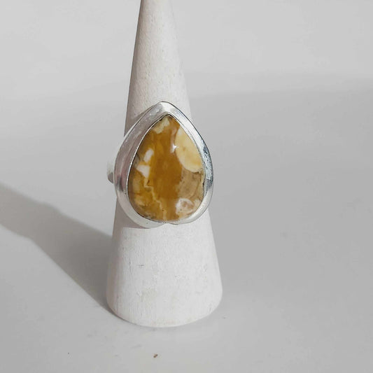 Agate Physical Wellbeing Gemstone Ring US 9.5 (E2421)