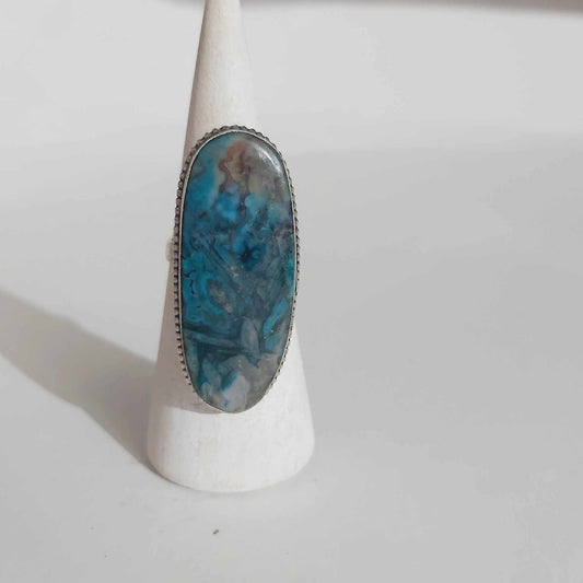 Agate Physical Wellbeing Gemstone Ring US 9.5 (E2424)