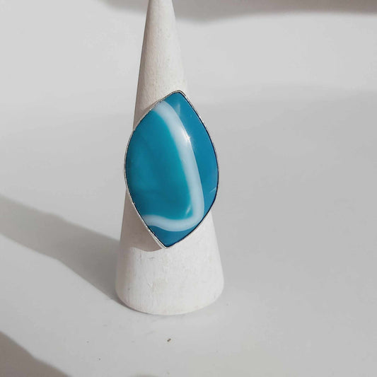 Agate Physical Wellbeing Gemstone Ring US 10 (E2431)