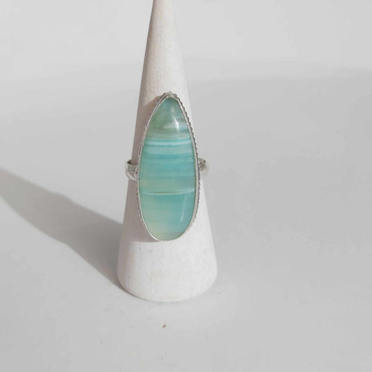 Agate Physical Wellbeing Gemstone Ring US 10 (E2435)