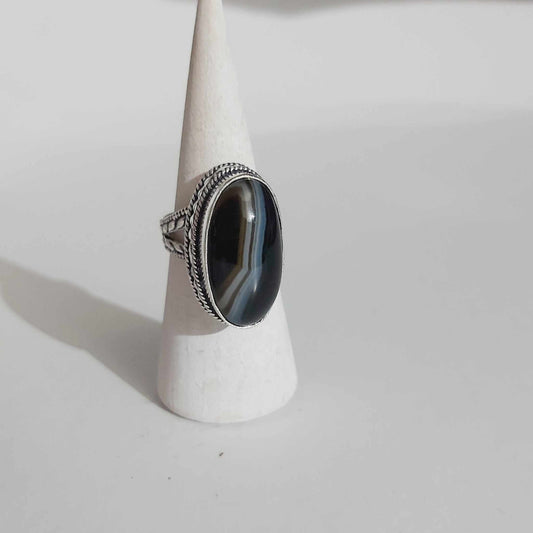 Agate Physical Wellbeing Gemstone Ring US 10 (E2440)