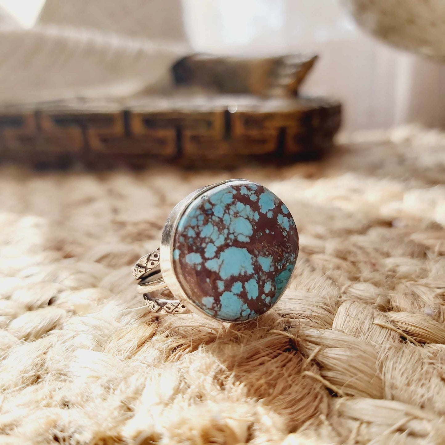 Turquoise Acceptance Gemstone Ring Size US 6.5 (E2503)