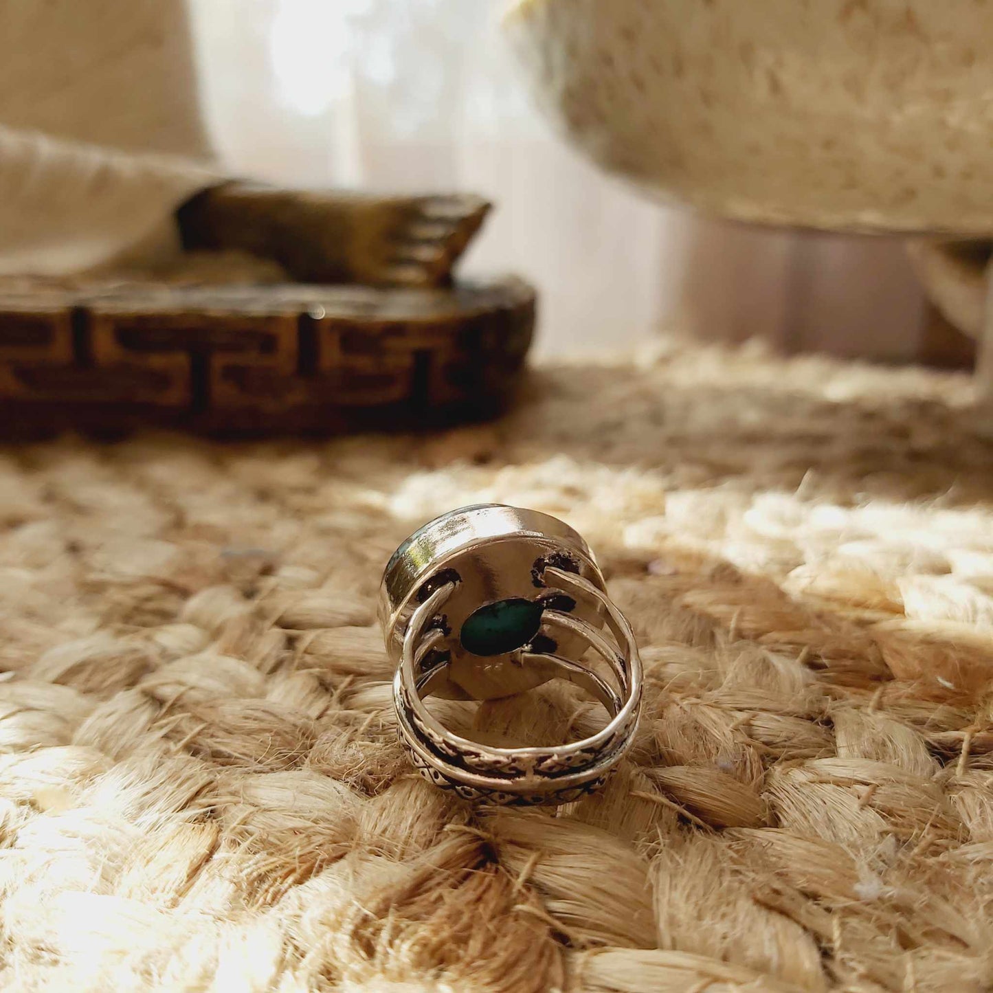 Turquoise Acceptance Gemstone Ring Size US 6.5 (E2503)