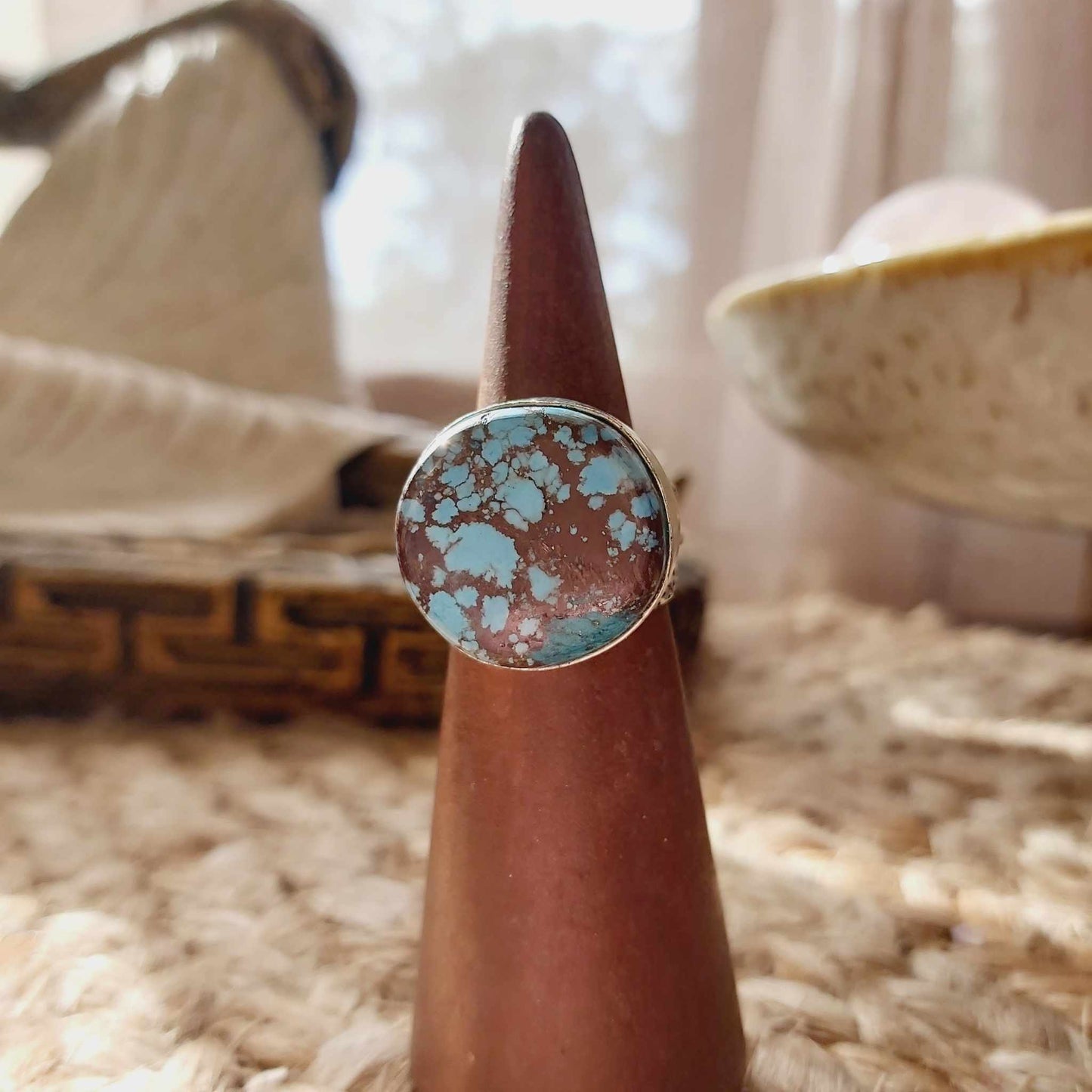 Turquoise Acceptance Gemstone Ring Size US 6.5 (E2503)
