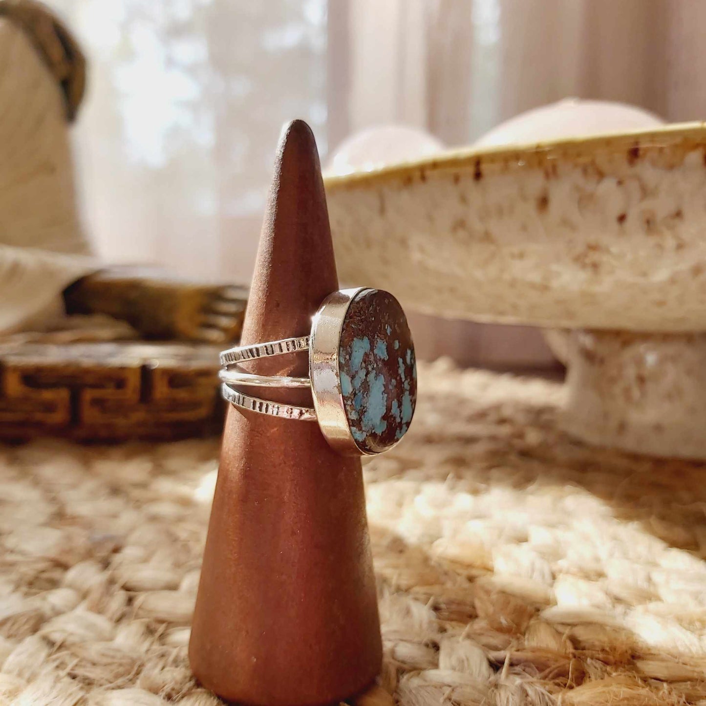Turquoise Acceptance Gemstone Ring Size US 7 (E2506)