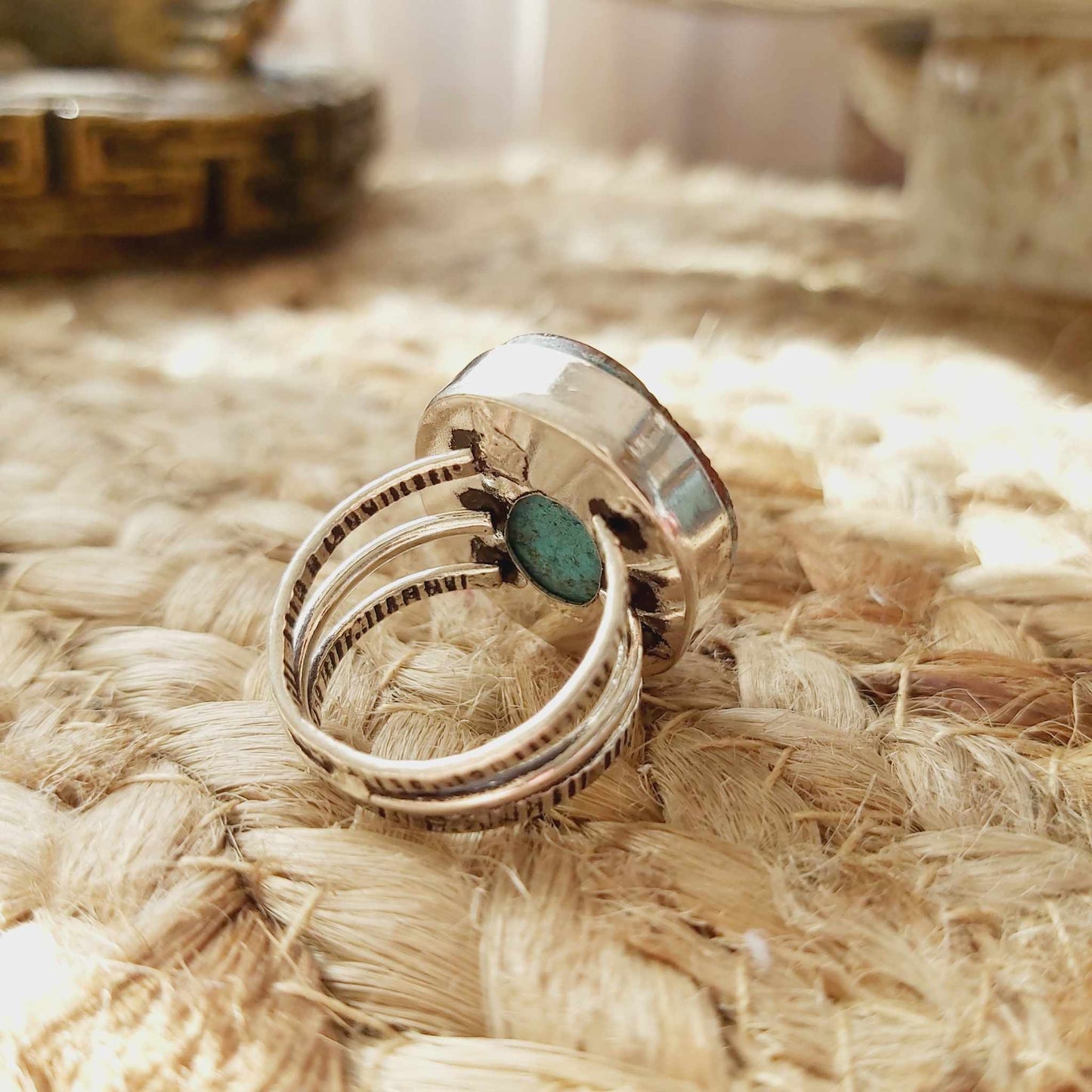 Turquoise Acceptance Gemstone Ring Size US 7 (E2506)