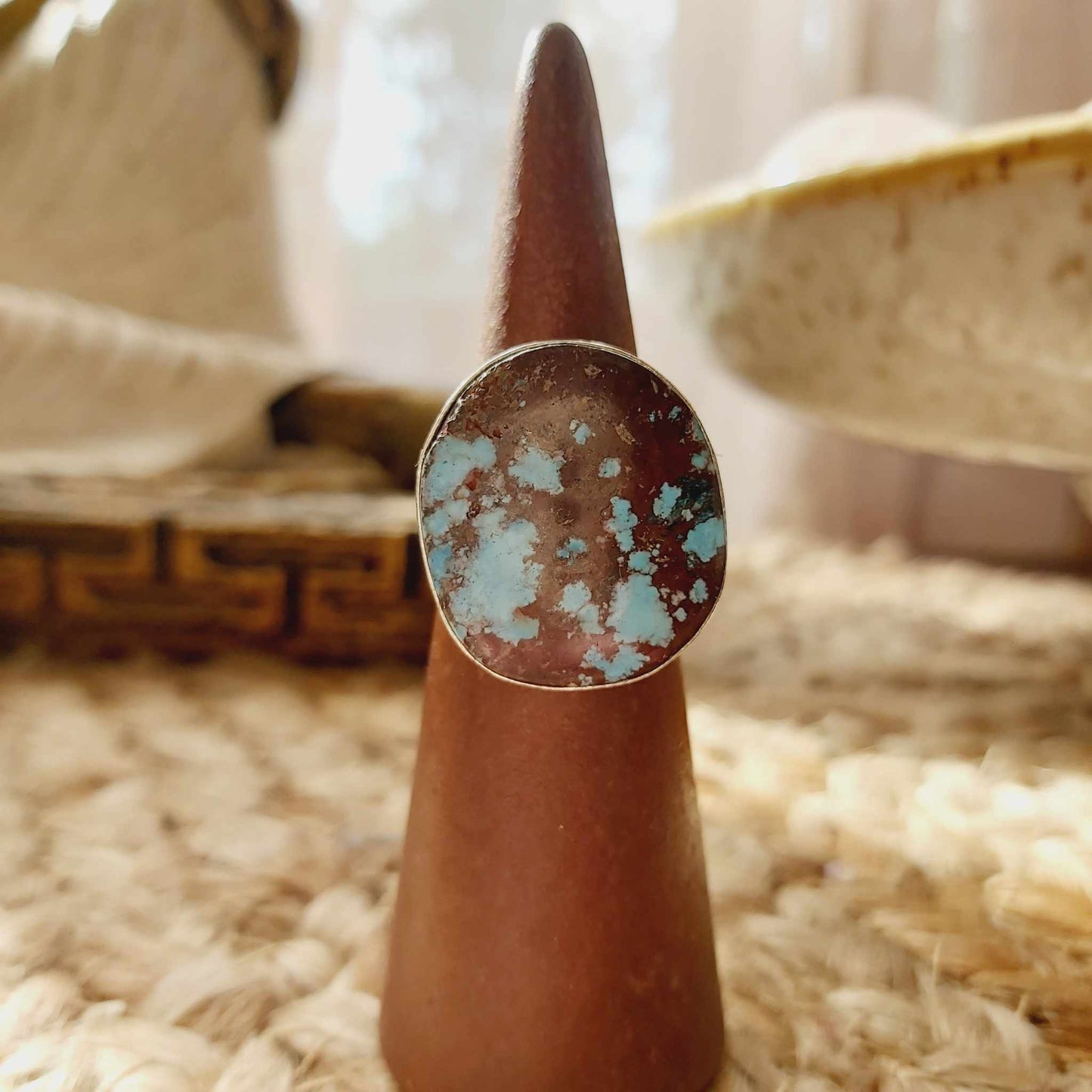 Turquoise Acceptance Gemstone Ring Size US 7 (E2506)