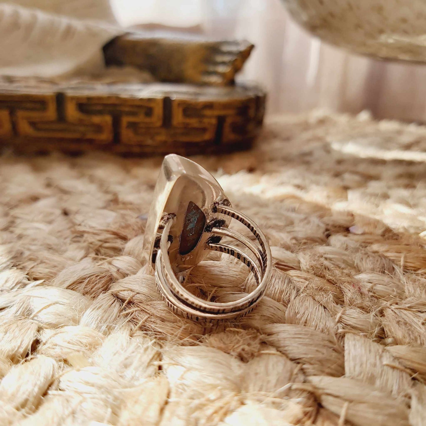 Turquoise Acceptance Gemstone Ring Size US 7.5 (E2508)