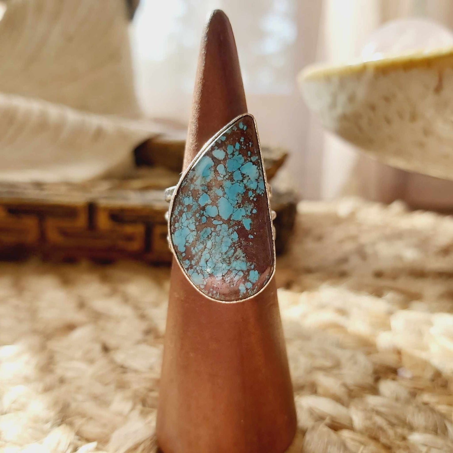 Turquoise Acceptance Gemstone Ring Size US 7.5 (E2508)