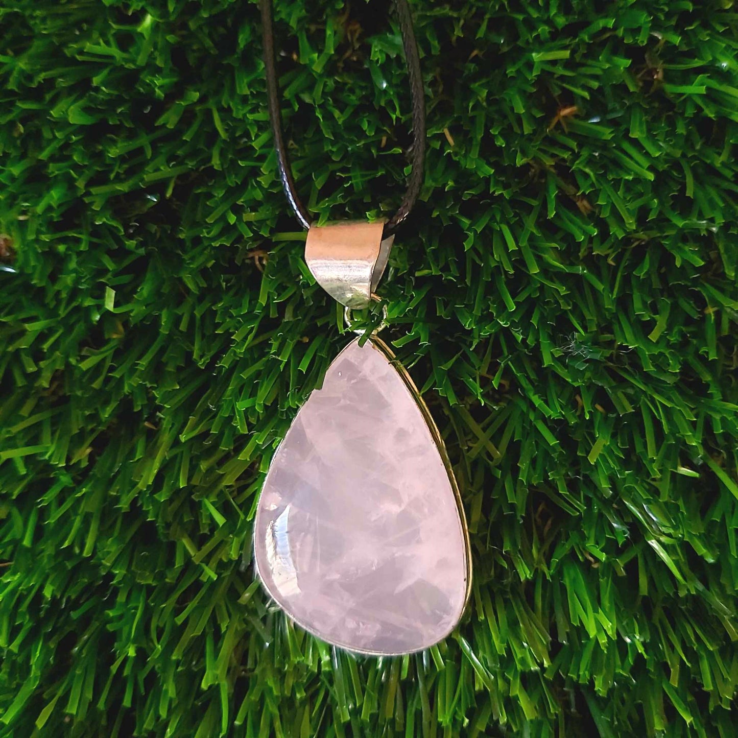 Rose Quartz True Love Gemstone Pendant (E2524)