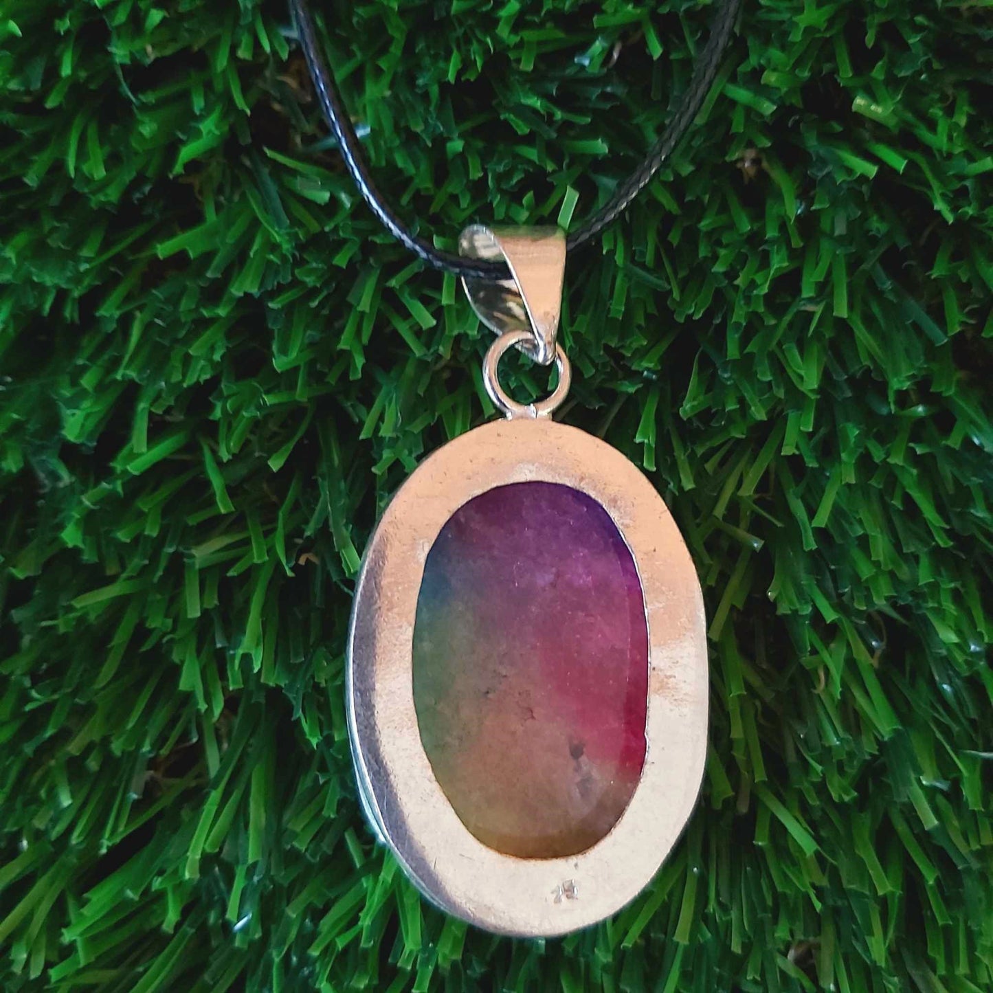 Rainbow Agate Grounding Gemstone Pendant (E2527)