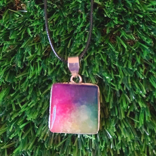 Rainbow Agate Grounding Gemstone Pendant (E2531)