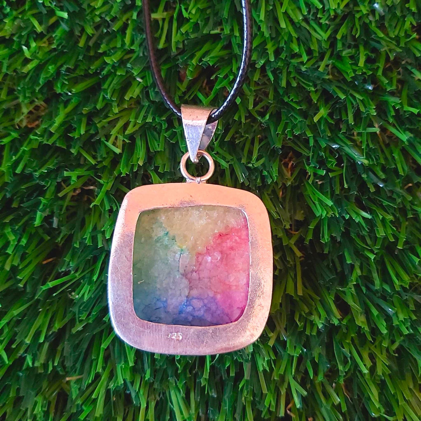 Rainbow Agate Grounding Gemstone Pendant (E2538)