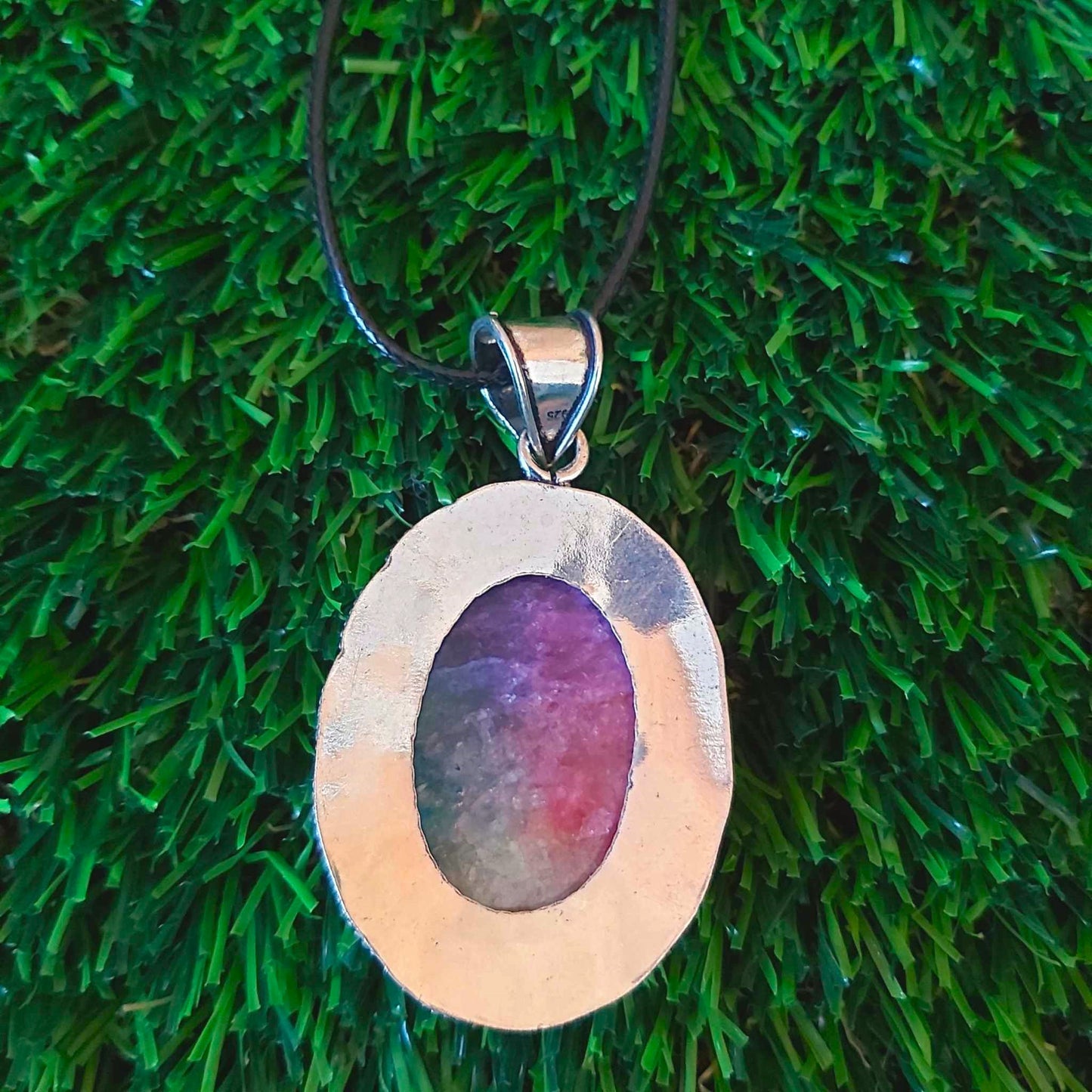 Rainbow Agate Grounding Gemstone Pendant (E2540)