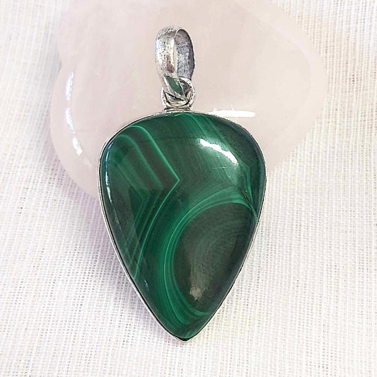 Malachite Crystal Positive Change Pendant  (E698)
