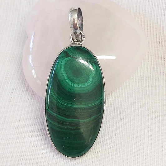 Malachite Crystal Positive Change Pendant  (E699)