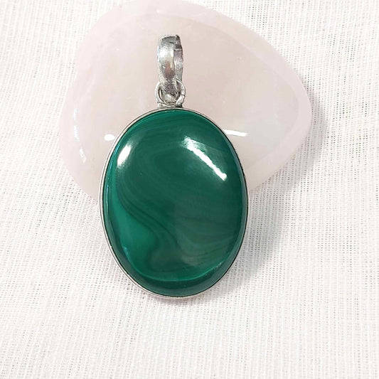 Malachite Crystal Positive Change Pendant  (E701)