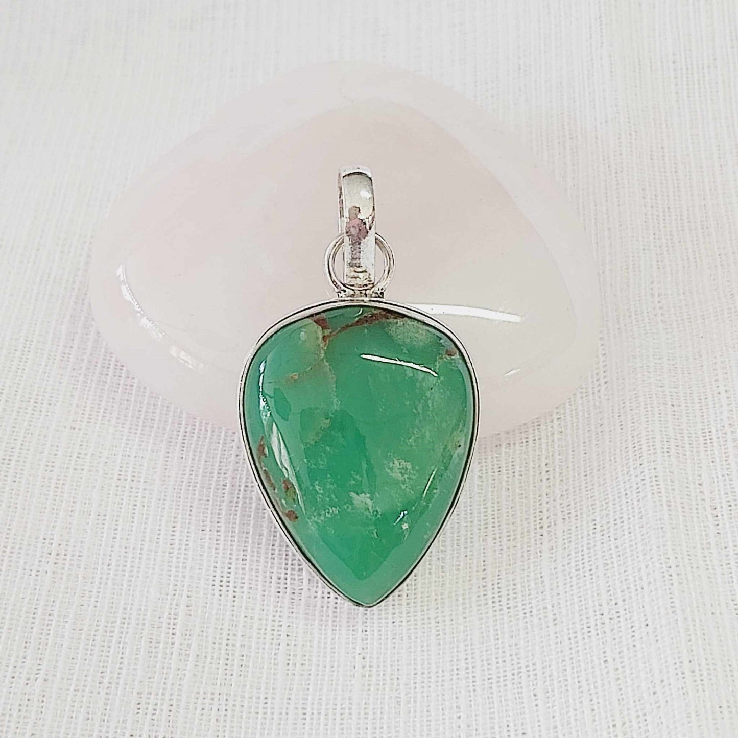 Chrysoprase Forgiveness Gemstone Crystal Pendant (E819)