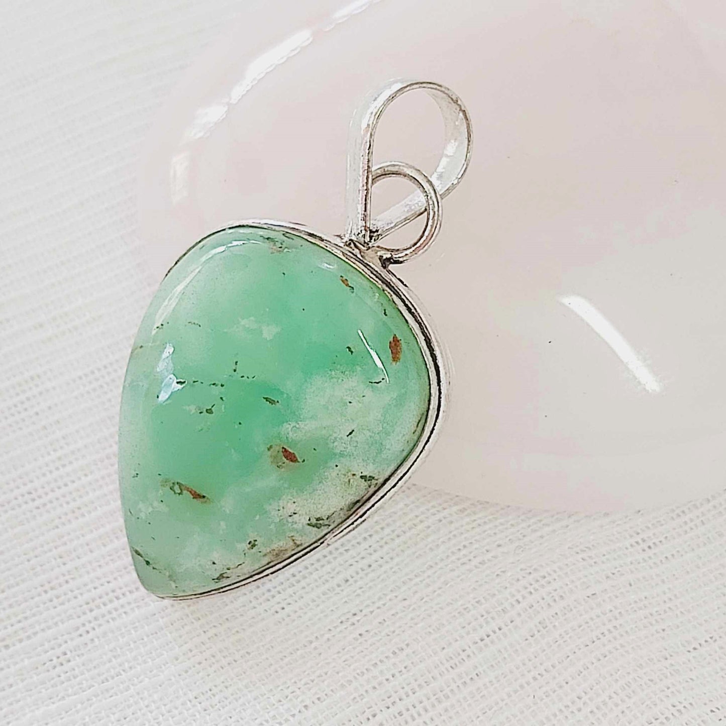 Chrysoprase Forgiveness Gemstone Crystal Pendant (E821)