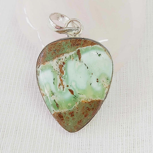 Chrysoprase Forgiveness Gemstone Crystal Pendant (E822)