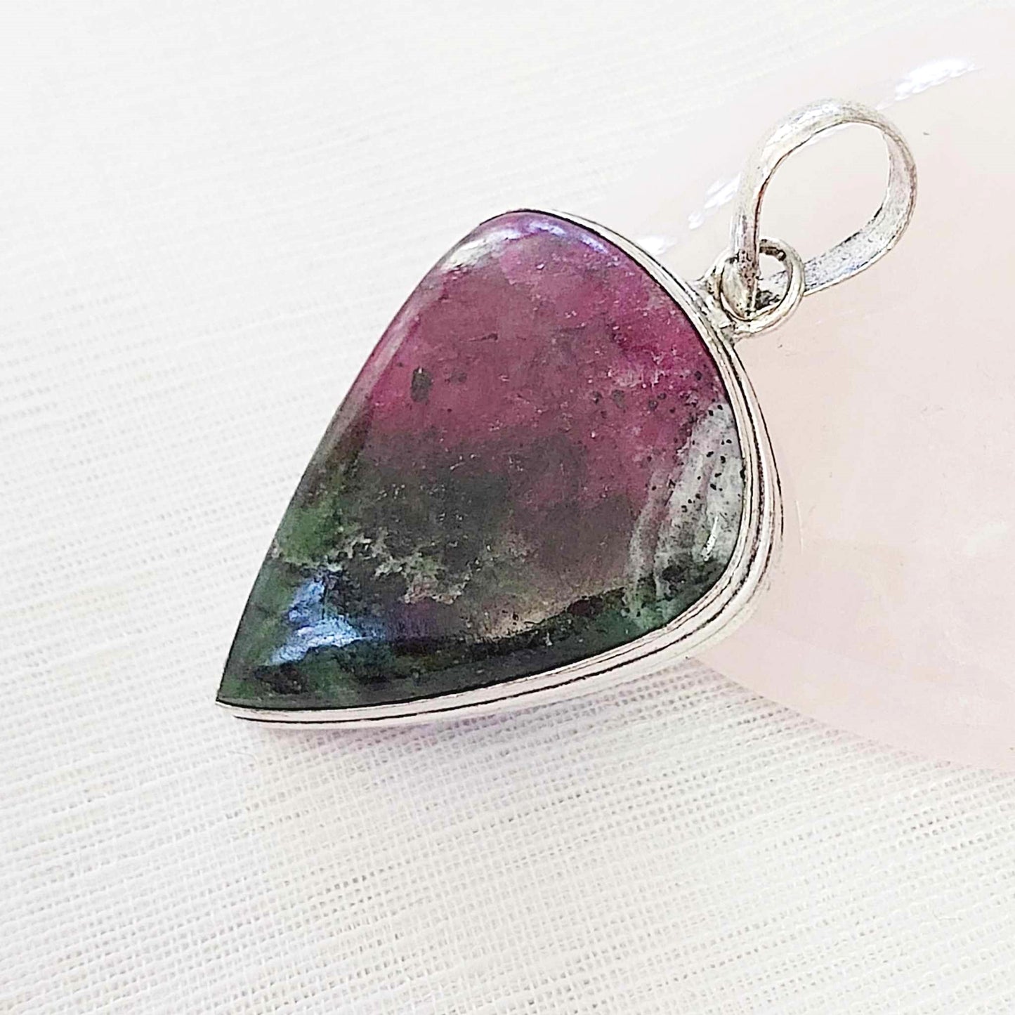 Ruby Zoisite Healing Gemstone Crystal Pendant (E897)