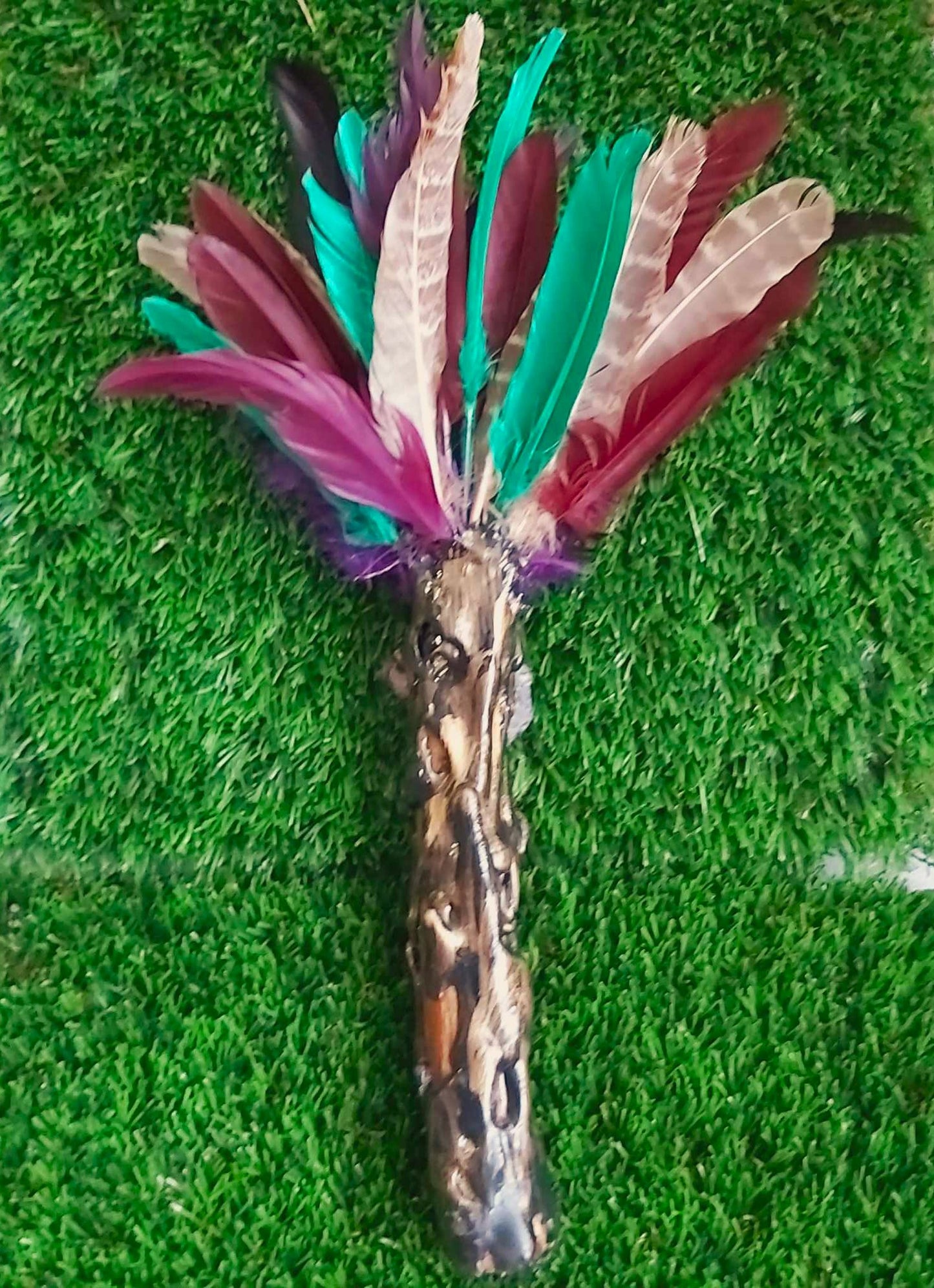 Handmade Smudging Feather Stick Wand (wand186)