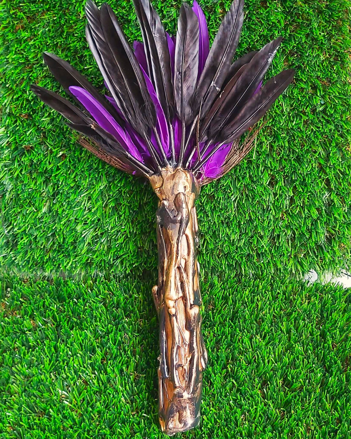 Handmade Smudging Feather Stick Wand (wand189)