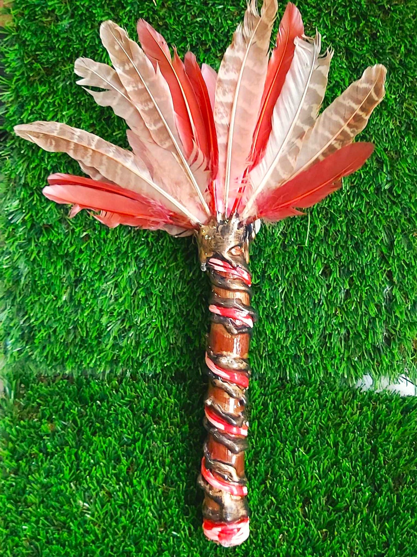 Handmade Smudging Feather Stick Wand (wand190)