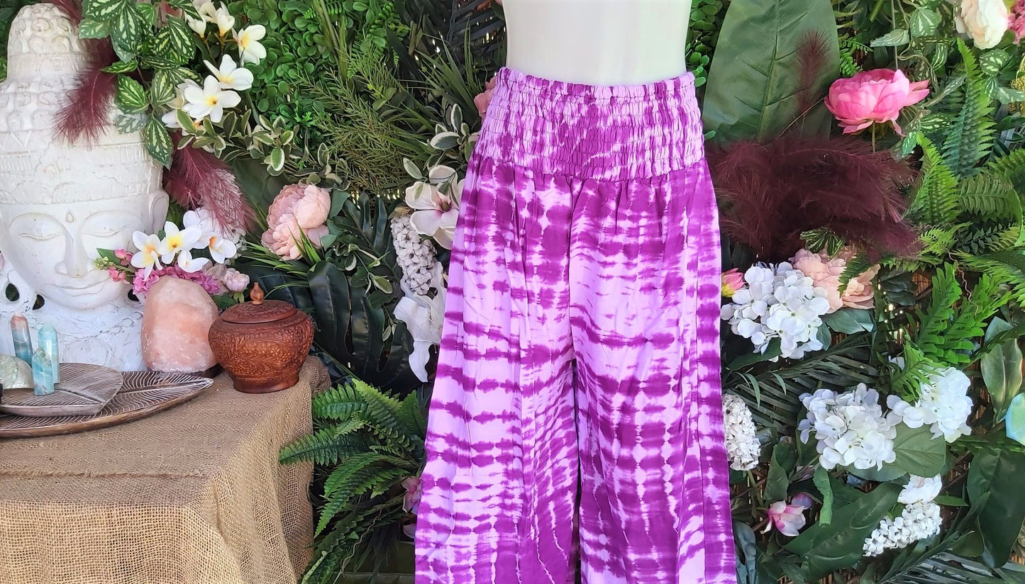 Plus Size Relaxed Fit Beach Bohemian Tie Dye Pants Elastic Waist Size 22-24