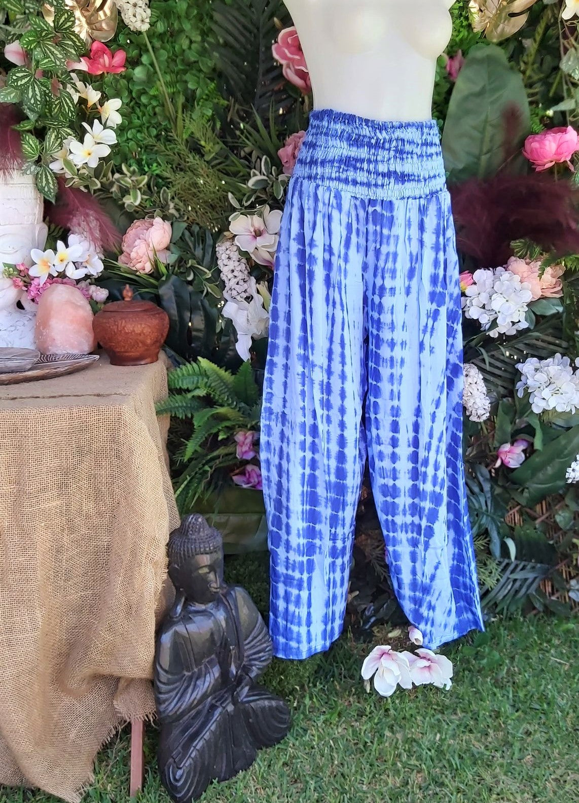 Plus Size Relaxed Fit Beach Bohemian Tie Dye Pants Elastic Waist Size 22-24