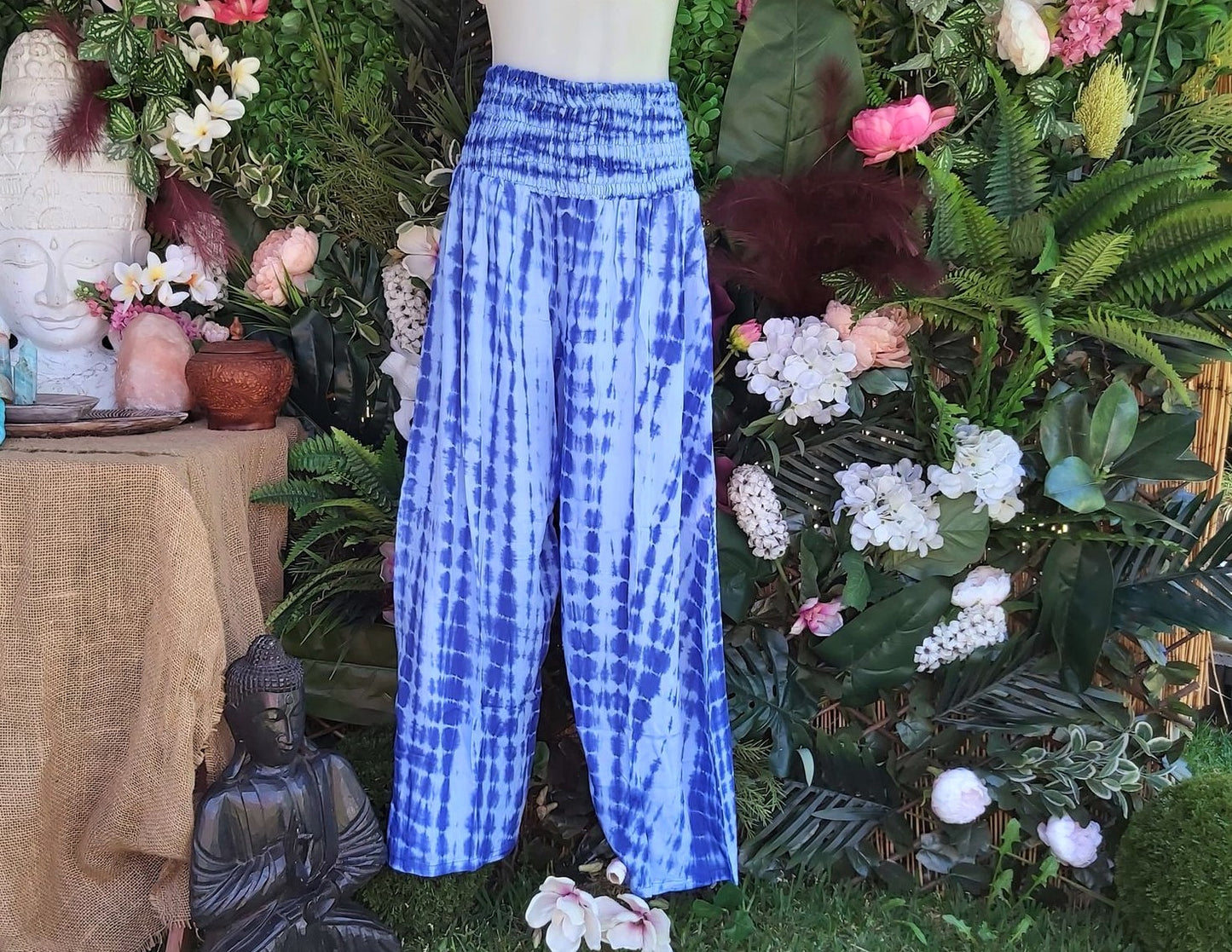 Plus Size Relaxed Fit Beach Bohemian Tie Dye Pants Elastic Waist Size 22-24