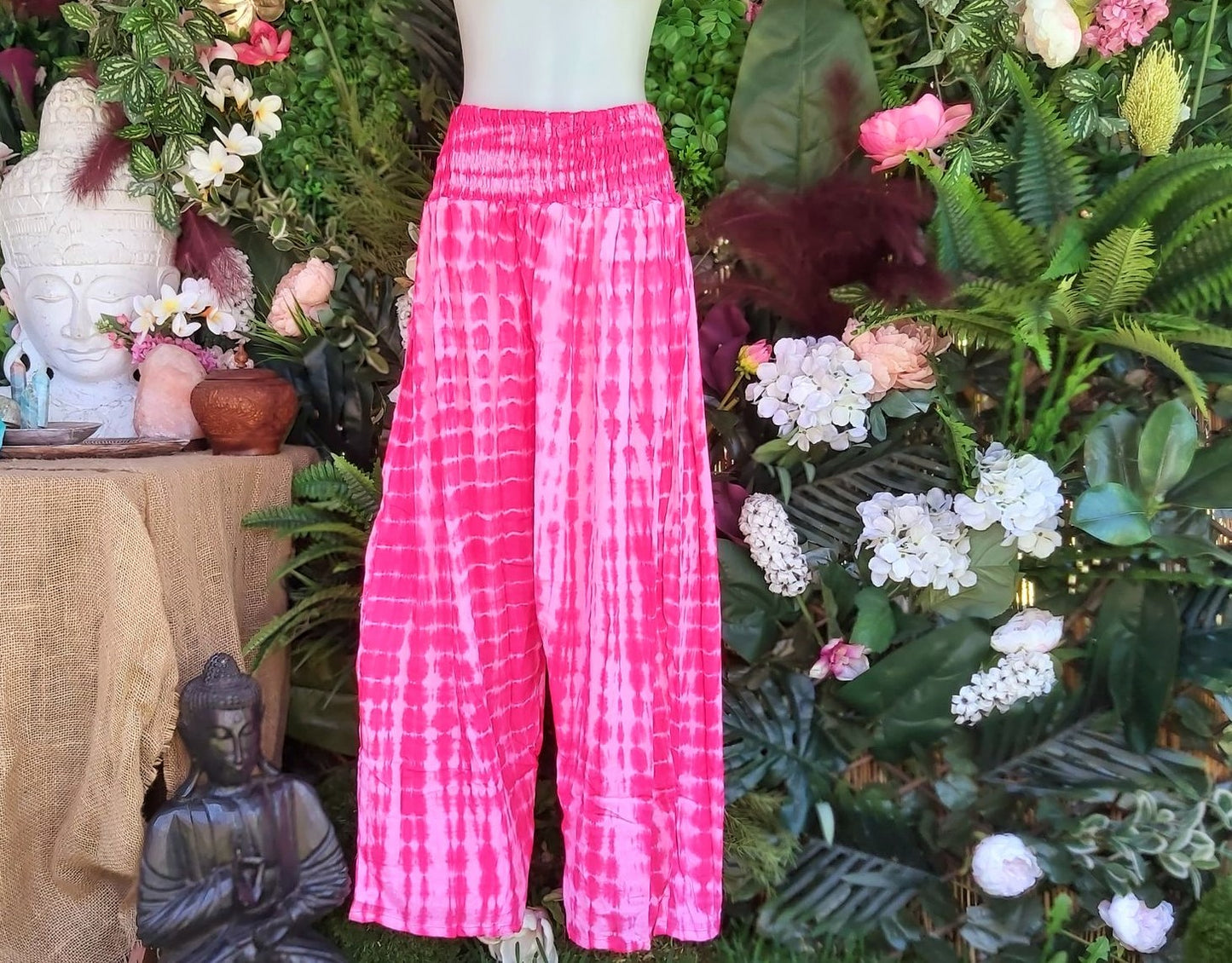 Plus Size Relaxed Fit Beach Bohemian Tie Dye Pants Elastic Waist Size 22-24