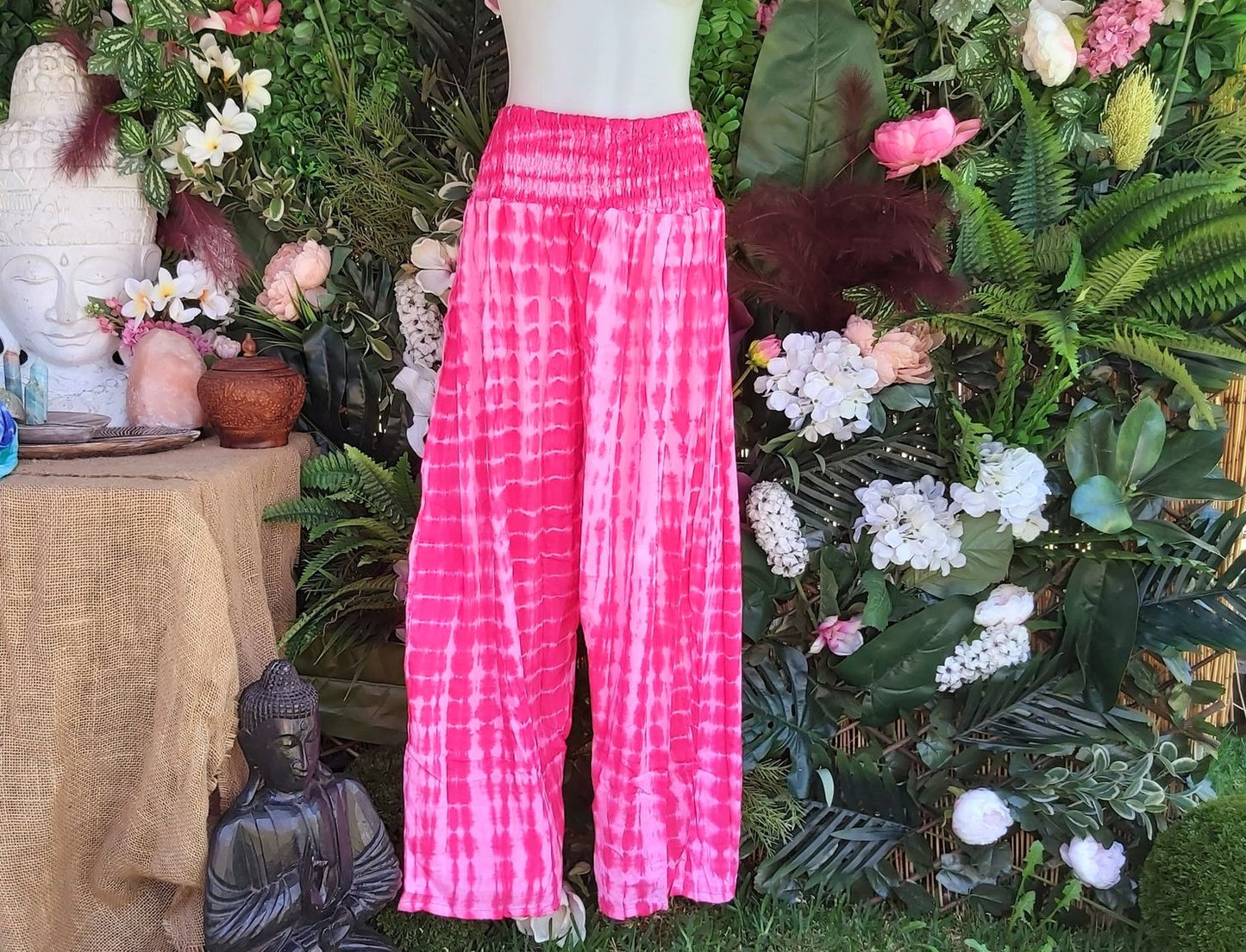 Plus Size Relaxed Fit Beach Bohemian Tie Dye Pants Elastic Waist Size 22-24