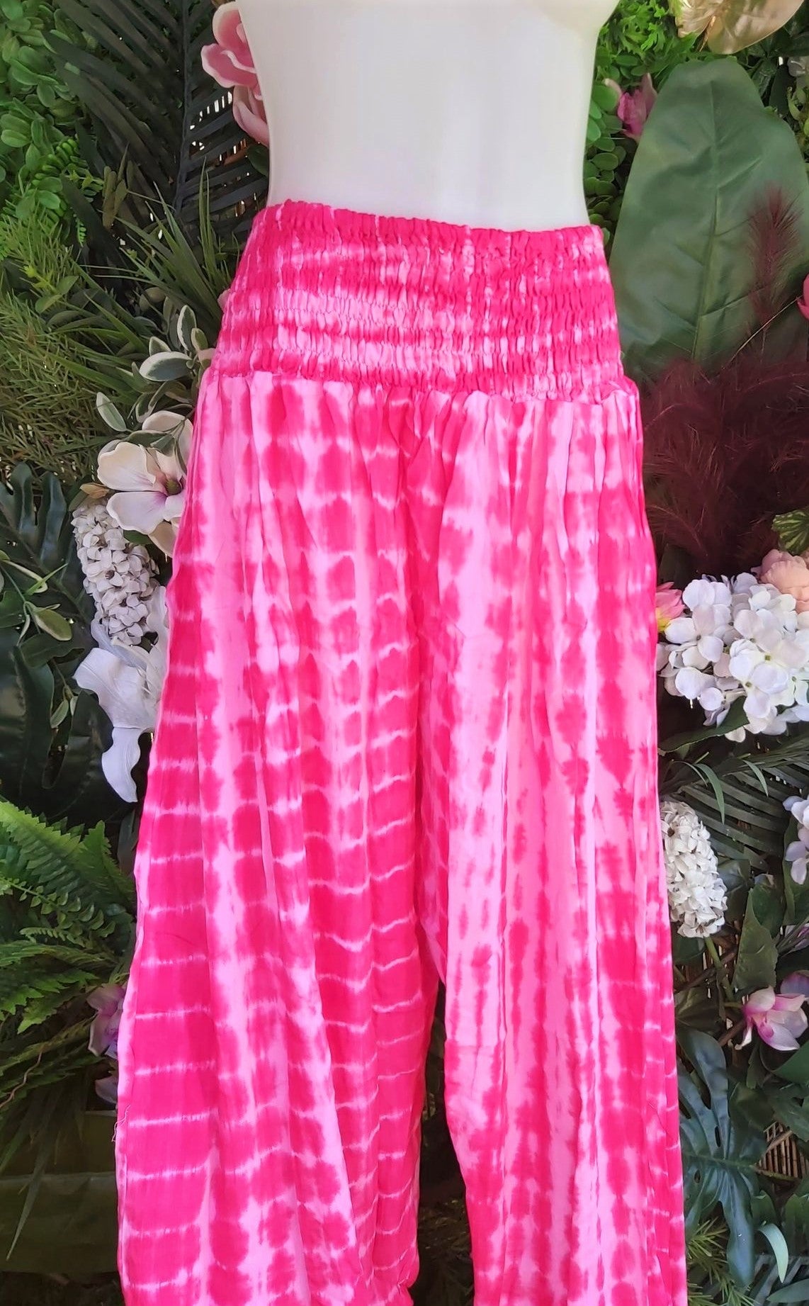 Plus Size Relaxed Fit Beach Bohemian Tie Dye Pants Elastic Waist Size 22-24