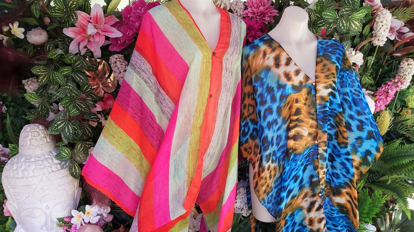 Oversized Relax Fit Beach Cover-Up Bohemian Kaftan 2 Pack Size 12-14