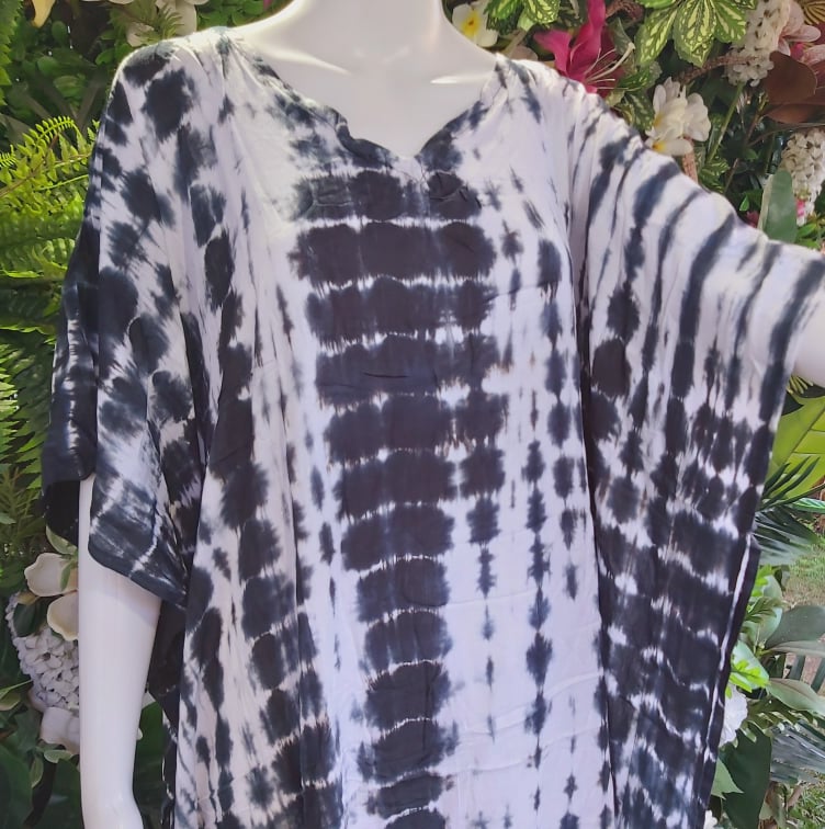 Plus Size Rayon Tie Dye Kaftan Dress One Size Fits All 16 to 26