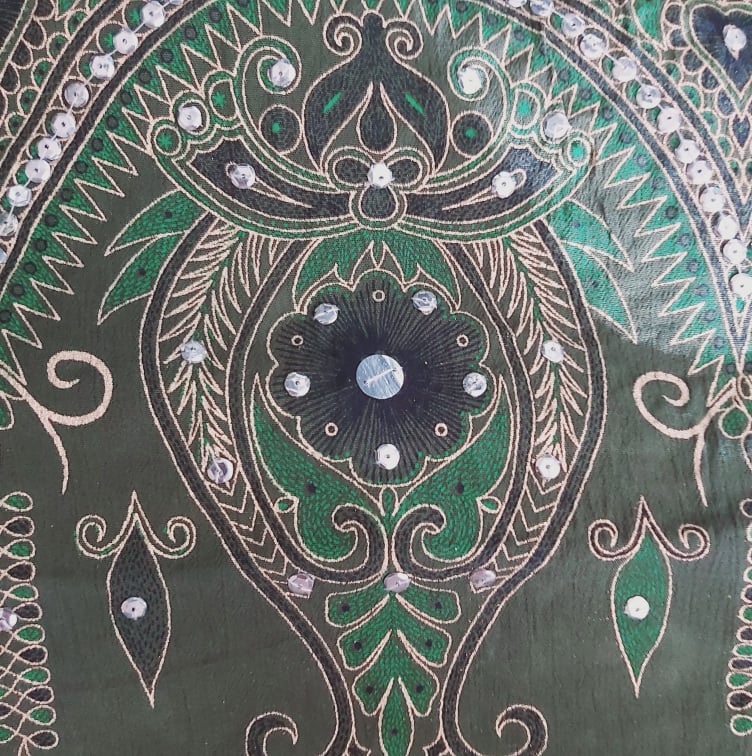 Gypsy Bohemian Long Green Maxi Skirt Elastic Waist One Size 14/16