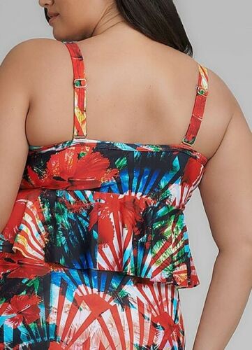 Plus Size Taking Shape Colourful Bikini Top With Removable Straps