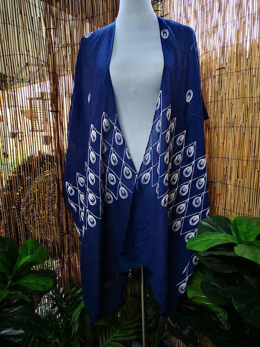 Loose Fitting Embroidered Kimono Jacket One Size Fits All 12 to 20