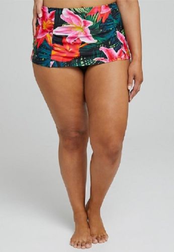 Plus Size Taking Shape Colourful Floral Bikini Bottom Skirt