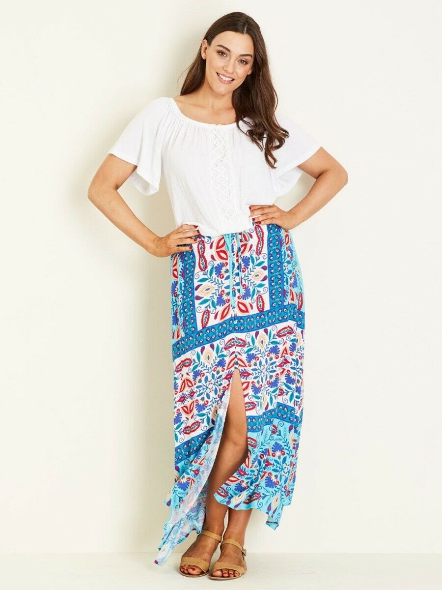 Crossroads Floral Bohemian Maxi Skirt