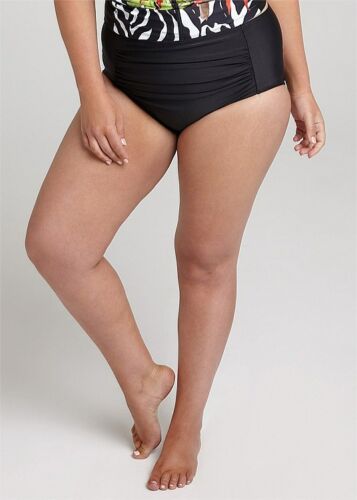 Plus Size Taking Shape Black Bottom Swim Brief With Control Panel Size 24